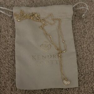 Kendra Scott Gold Necklace with Sparkling Heart